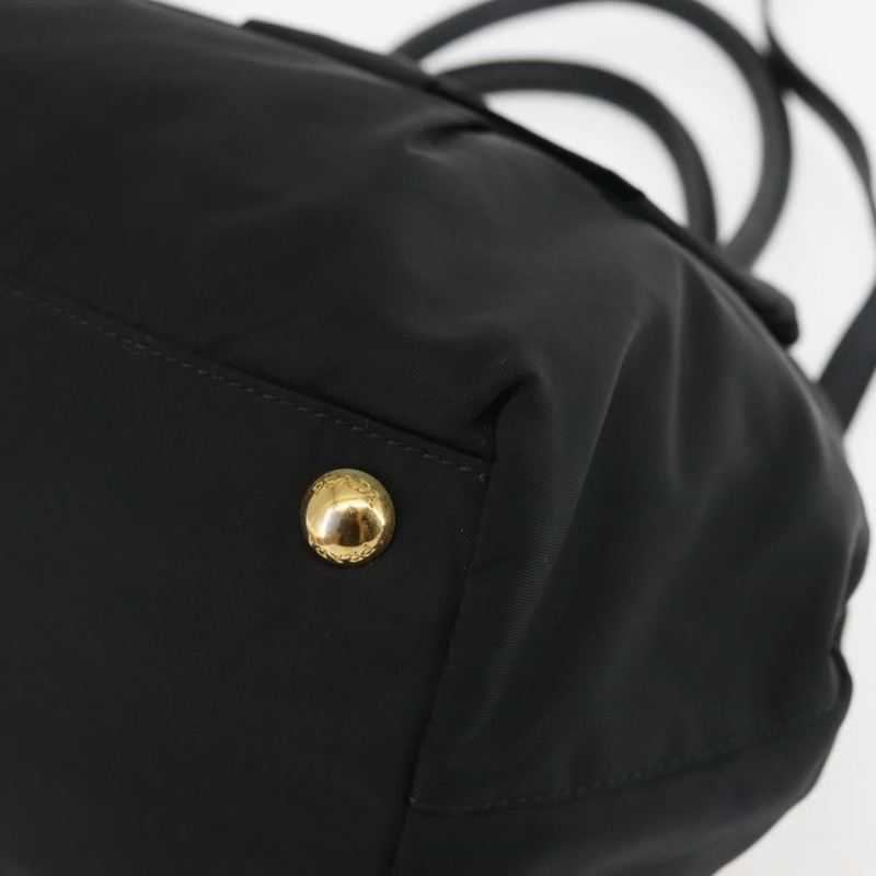 【日本直送】PRADA 手提包 尼龍 2way 黑金色 正品 143597-15
