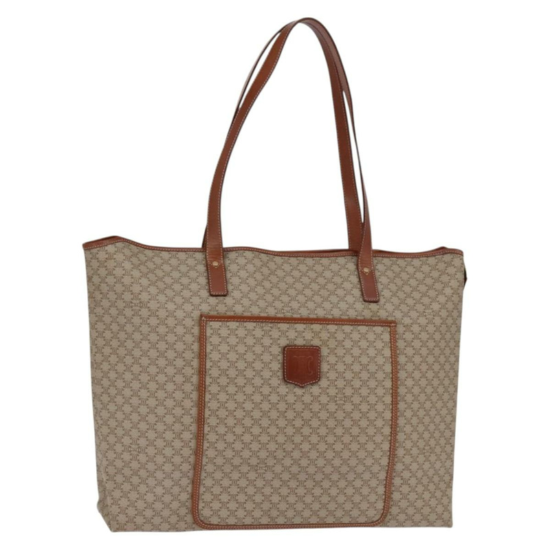 【日本直送】CELINE Macadam 帆布肩背包 PVC 米色金色 正品 144633-0