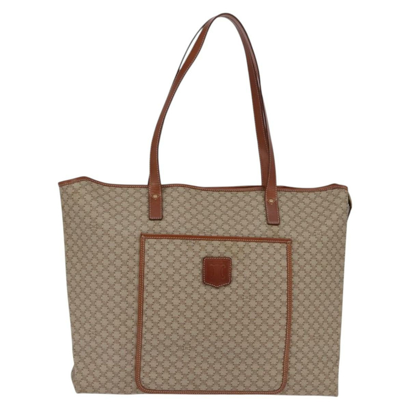 【日本直送】CELINE Macadam 帆布肩背包 PVC 米色金色 正品 144633-12