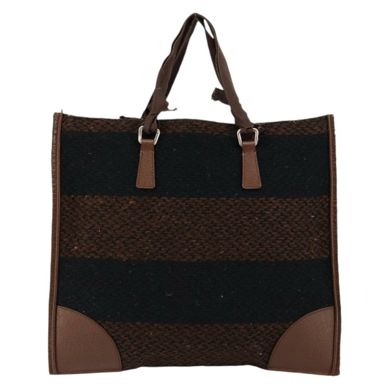 【日本直送】PRADA 手提包 羊毛 銀棕色 正品 145165-1