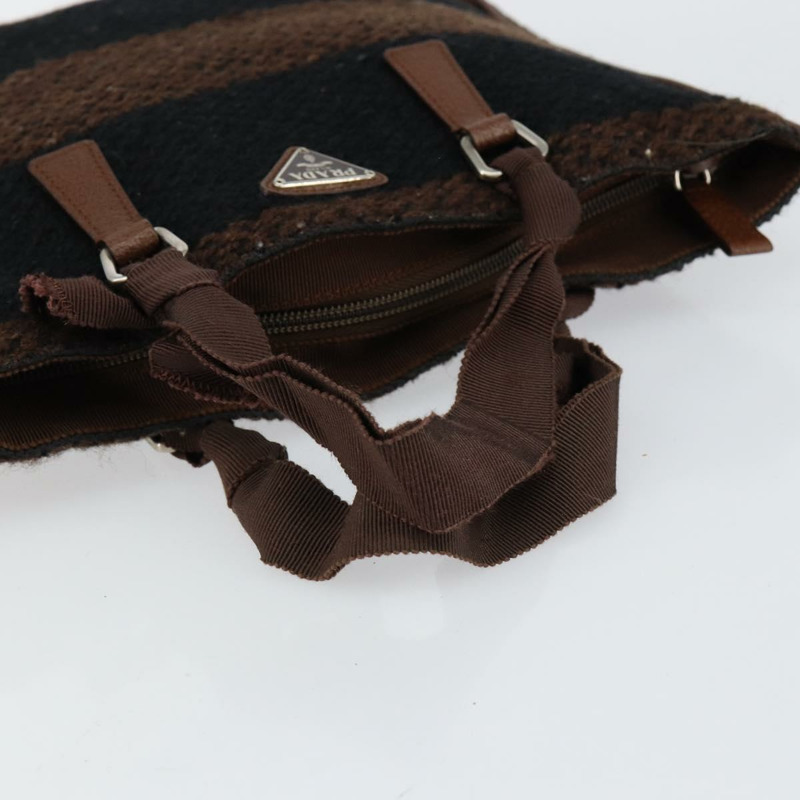 【日本直送】PRADA 手提包 羊毛 銀棕色 正品 145165-6