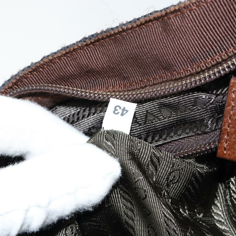 【日本直送】PRADA 手提包 羊毛 銀棕色 正品 145165-10