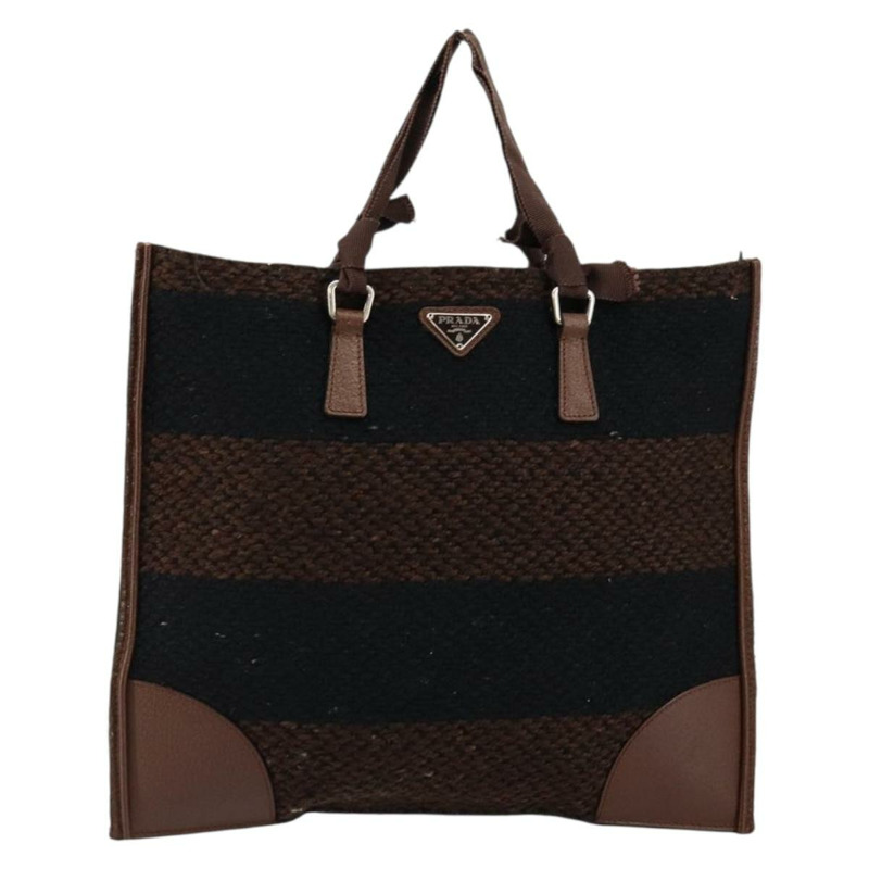 【日本直送】PRADA 手提包 羊毛 銀棕色 正品 145165-12