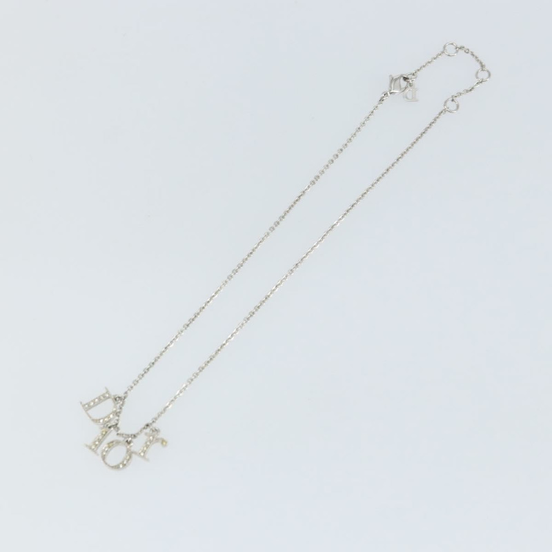 【日本直送】Christian Dior 首字母吊墜項鍊 金屬 銀色 正品 146063-1