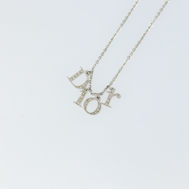 【日本直送】Christian Dior 首字母吊墜項鍊 金屬 銀色 正品 146063-2