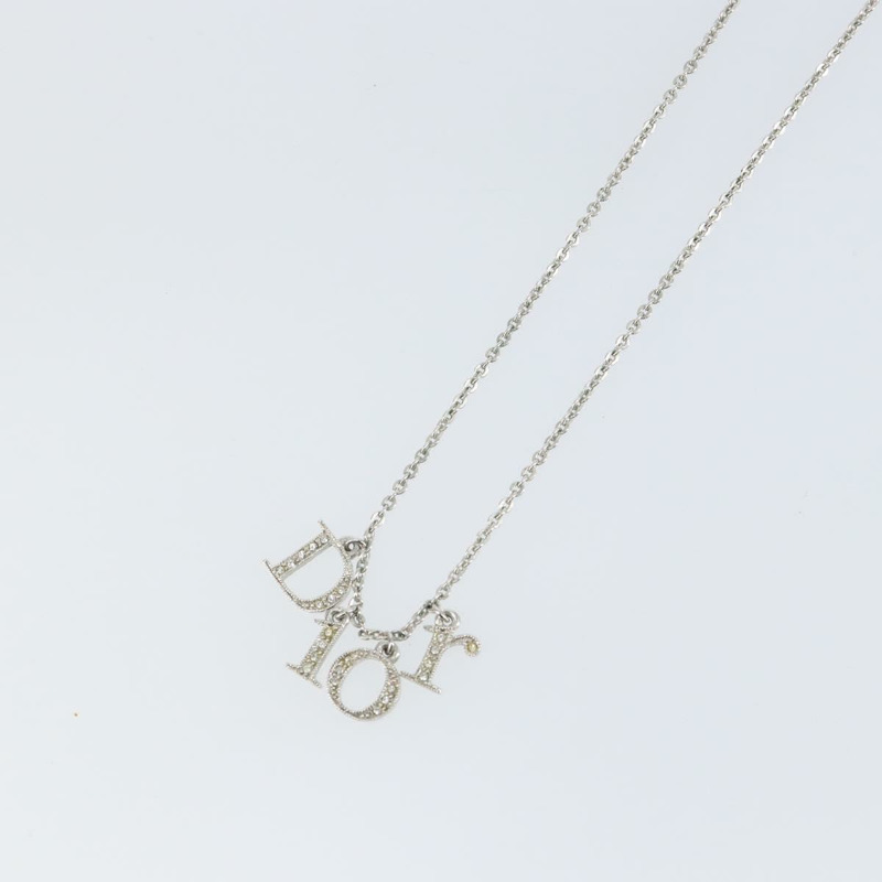 【日本直送】Christian Dior 首字母吊墜項鍊 金屬 銀色 正品 146063-3