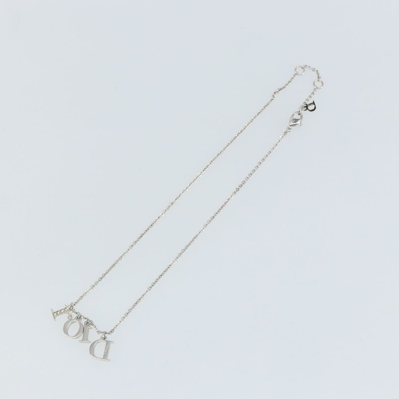 【日本直送】Christian Dior 首字母吊墜項鍊 金屬 銀色 正品 146063-7