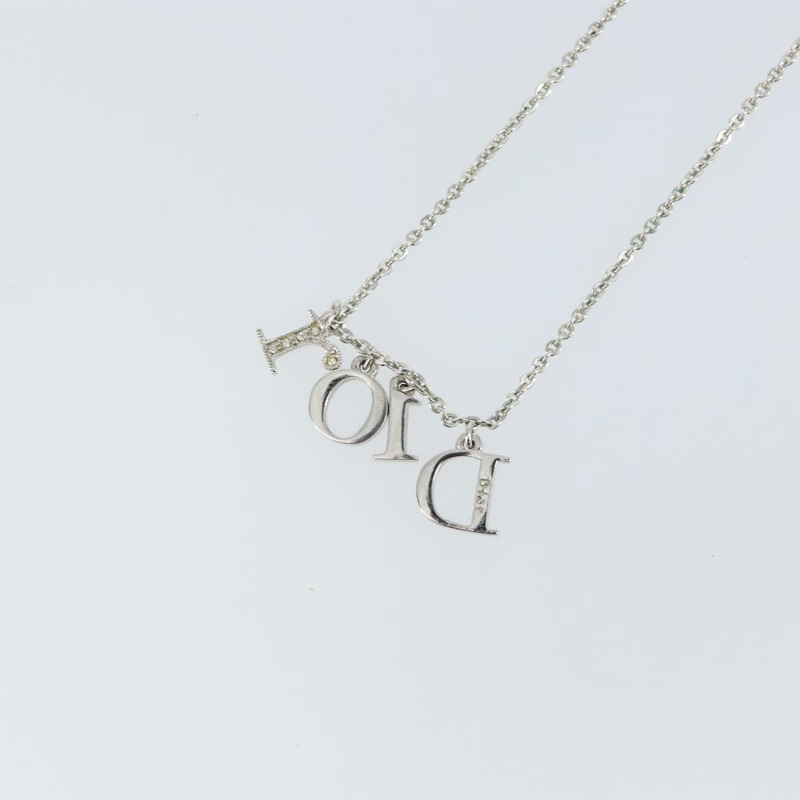 【日本直送】Christian Dior 首字母吊墜項鍊 金屬 銀色 正品 146063-8