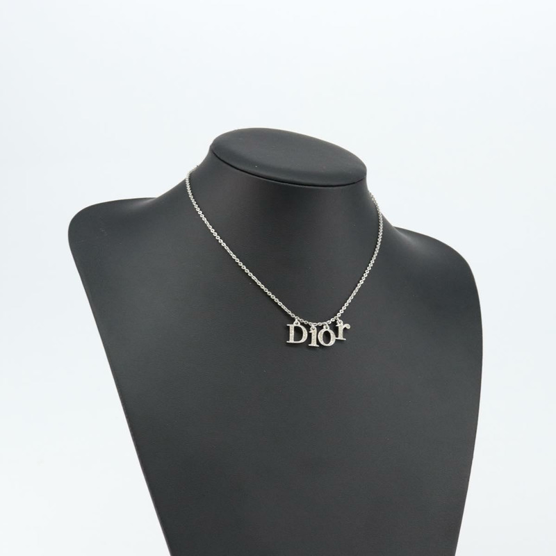【日本直送】Christian Dior 首字母吊墜項鍊 金屬 銀色 正品 146063-12