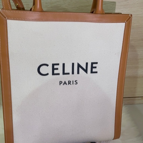 ✨ 最便宜 Celine PARIS 琴譜包 帆布 拼接 棕皮革 手提包 托特包 公事包 通勤包 極簡 高質感 精品