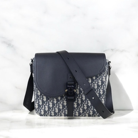 「JL精品代購」97新 Dior 老花 馬鞍包