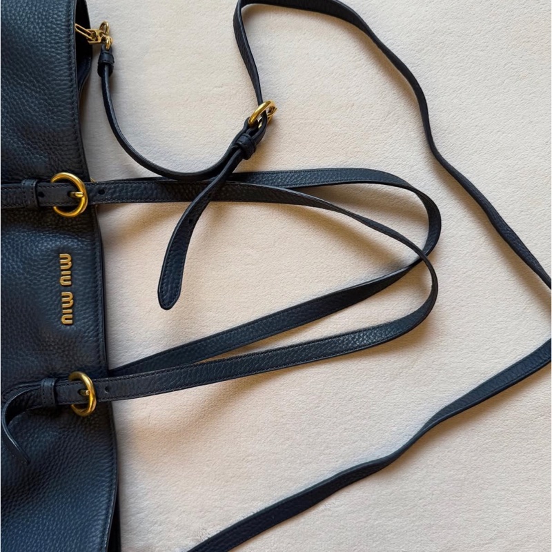 Miumiu肩背兩用包 牛皮 附保卡 附可拆斜背帶-23