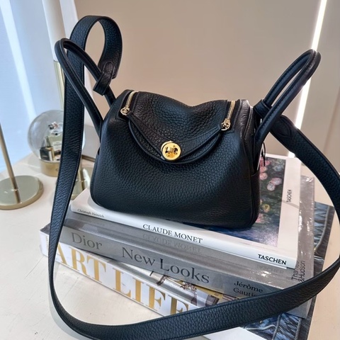HERMES Mini Lindy 黑金 B刻