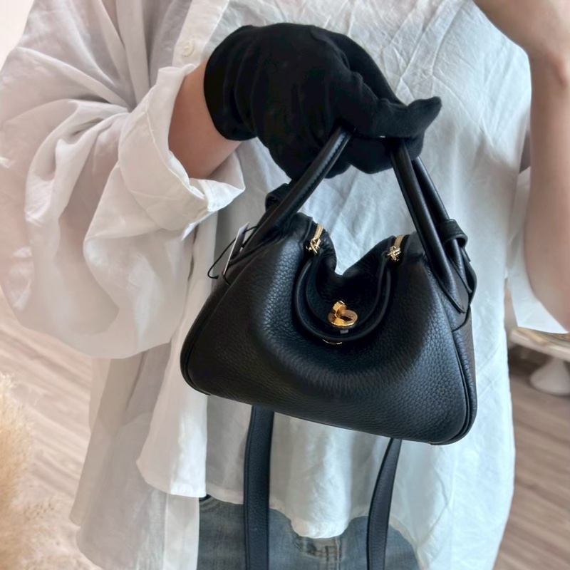 HERMES Mini Lindy 黑金 B刻-10