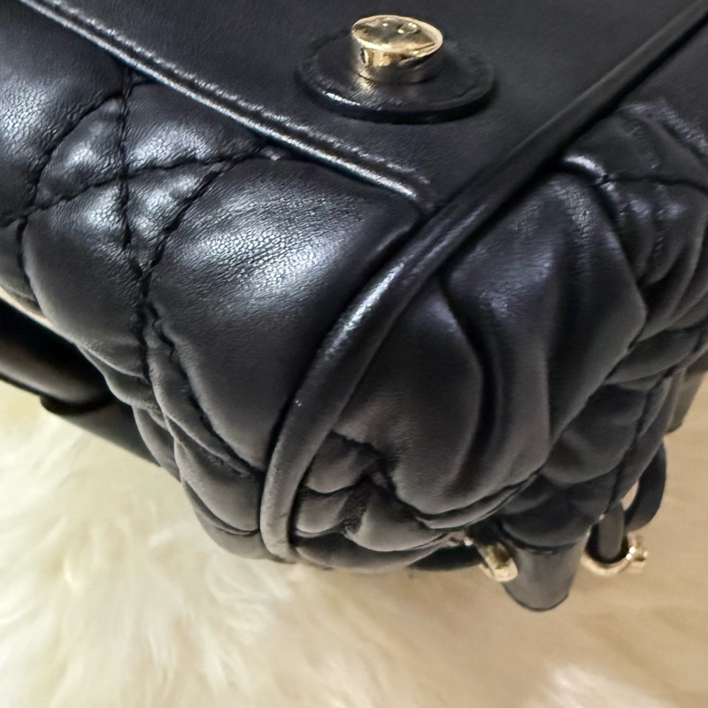 🔥大降價 出清 Dior 黛妃 手提包 CD 經典 菱格 真皮 黑色 金扣 優雅 名媛風 LADY DIOR 氣質 精品 二手-17