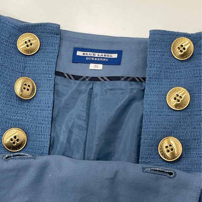 Burberry 藍標 雙排金扣花呢短褲-6