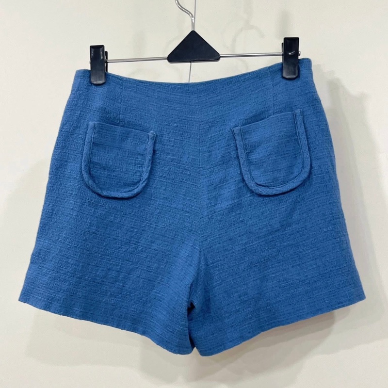 Burberry 藍標 雙排金扣花呢短褲-3