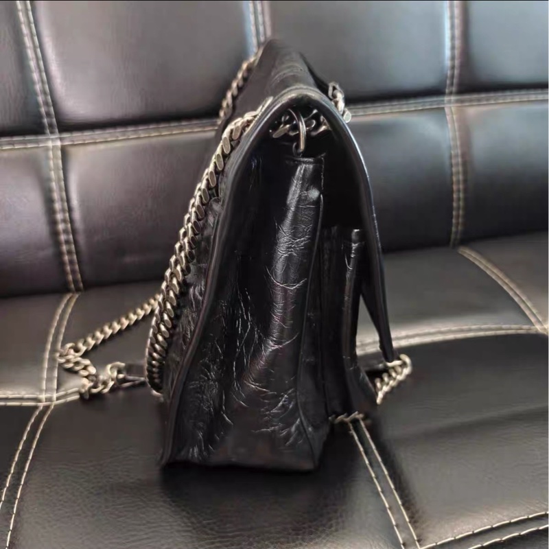 全網最低價😍Ysl聖羅蘭黑銀中號niki新款D扣單肩斜挎包-7