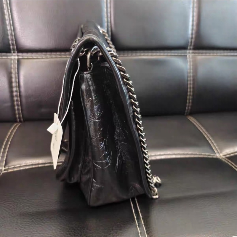 全網最低價😍Ysl聖羅蘭黑銀中號niki新款D扣單肩斜挎包-8