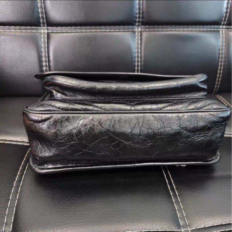 全網最低價😍Ysl聖羅蘭黑銀中號niki新款D扣單肩斜挎包-9