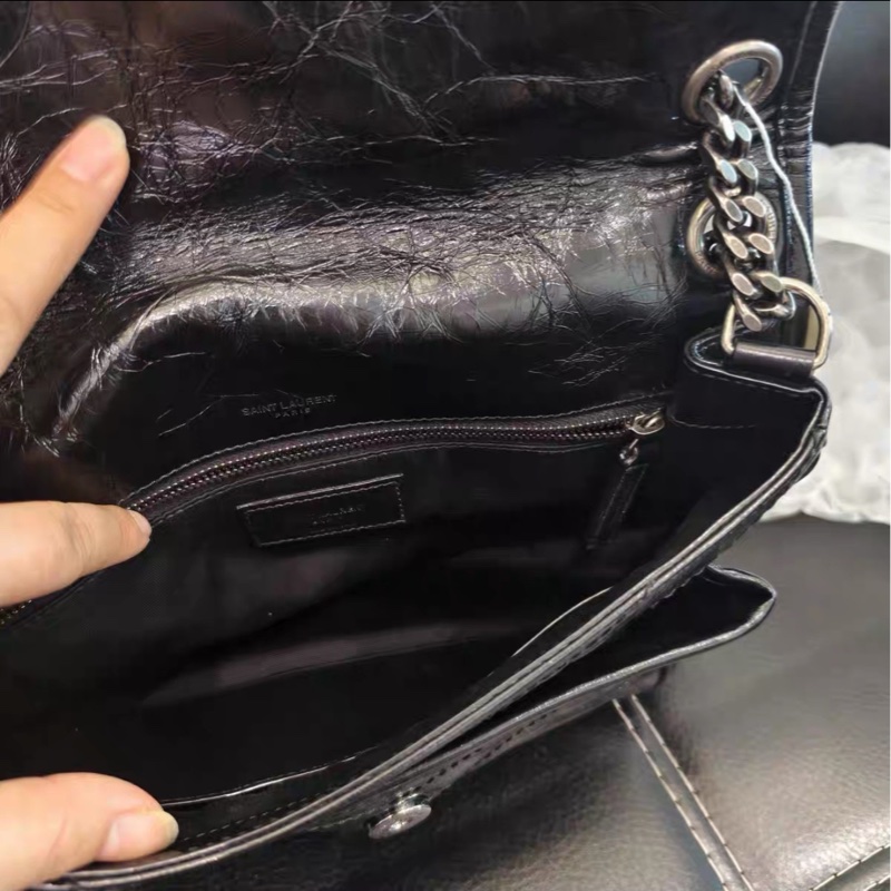 全網最低價😍Ysl聖羅蘭黑銀中號niki新款D扣單肩斜挎包-10