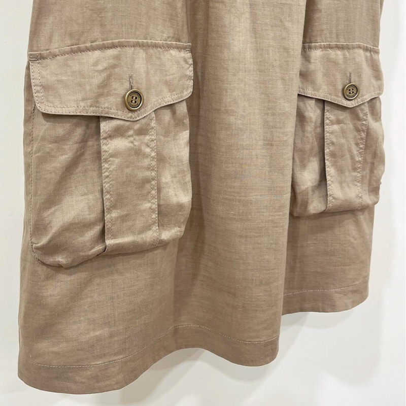 Burberry 倫敦 肩扣格紋A字型口袋洋裝-6