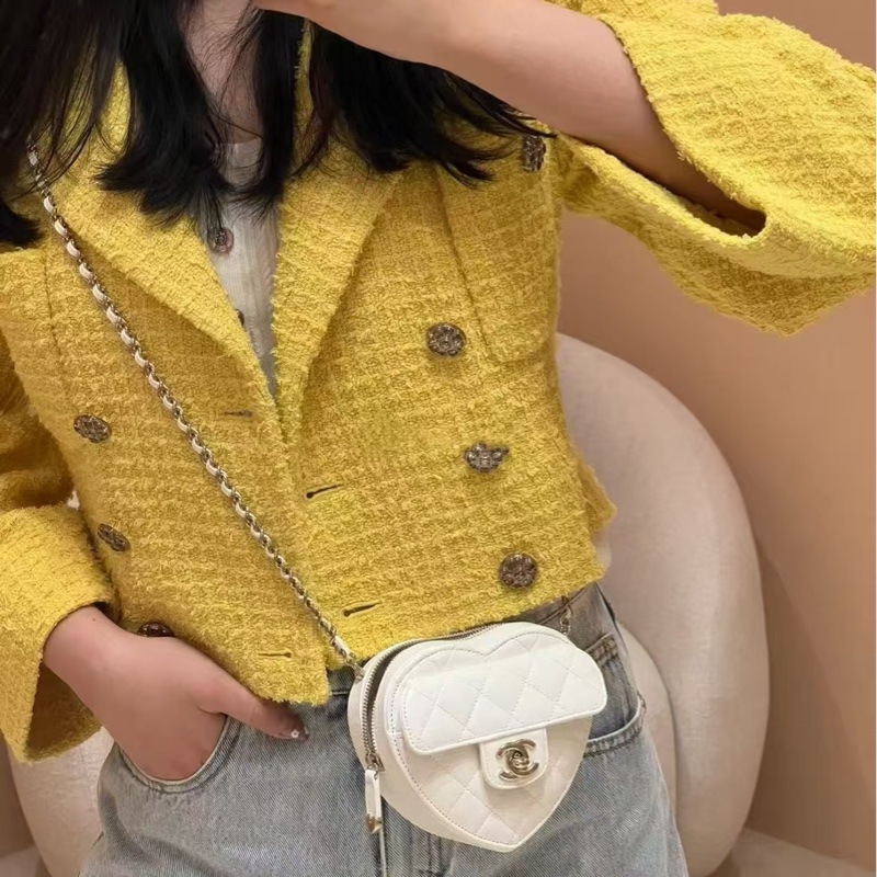 閒置🆕 Chanel/香奈兒22S 白金愛心鏈條包尺寸:12x13x5.5cm 好價得-6