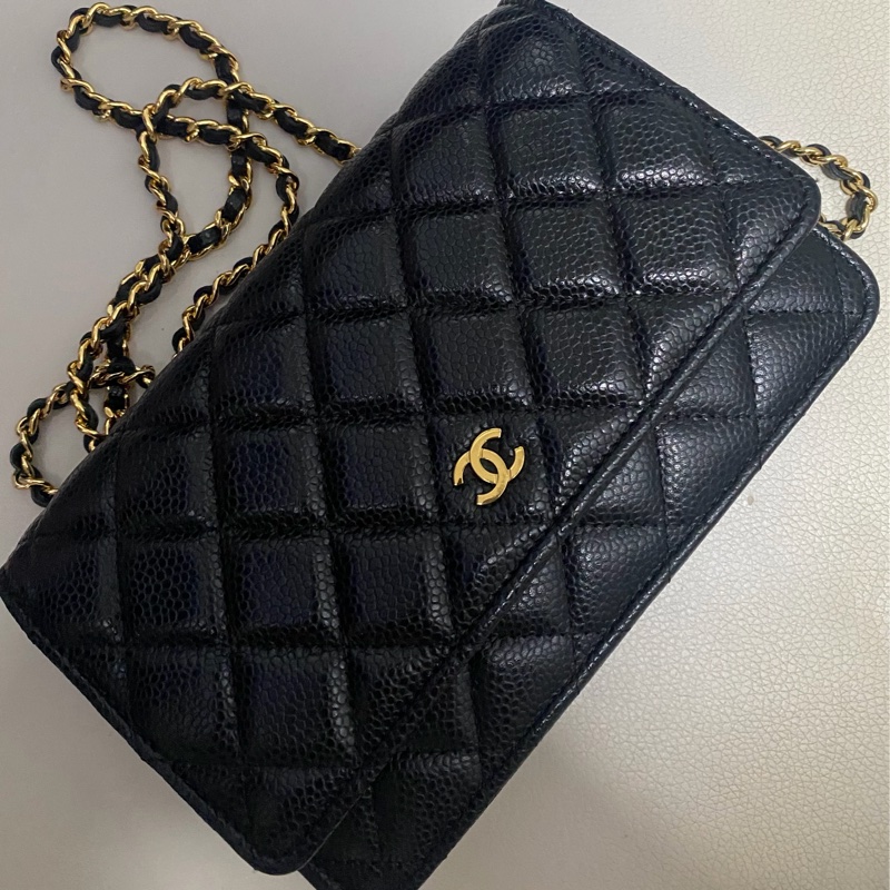 woc 經典款 Chanel 金 荔枝款-6