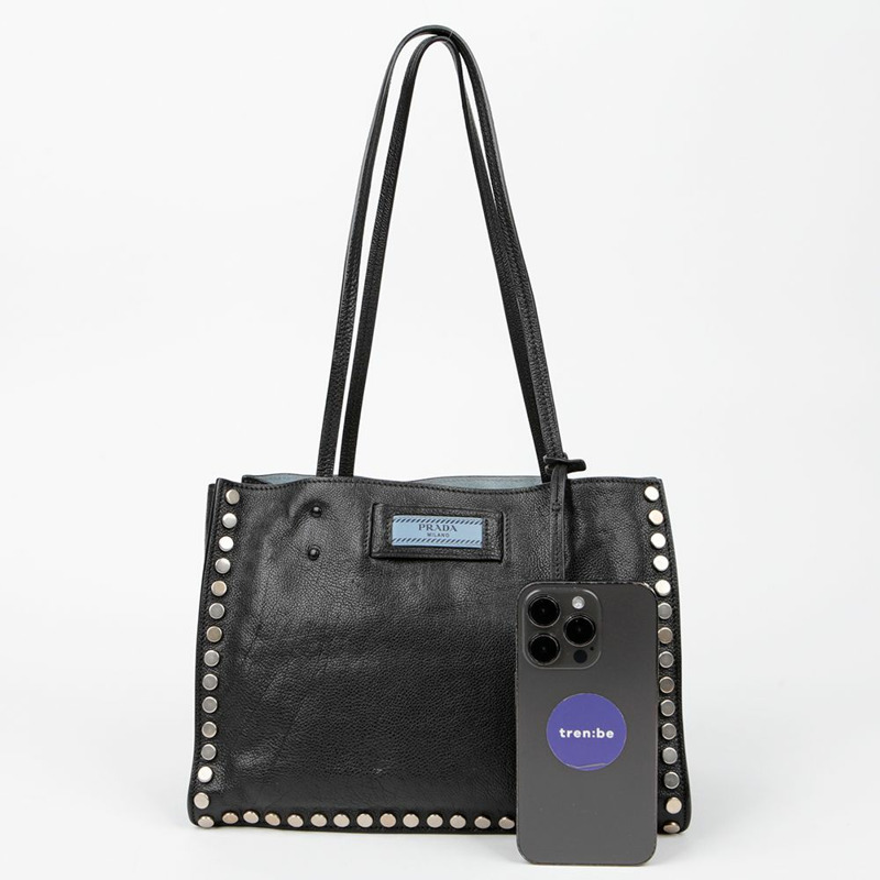 PRADA 1BG121 禮儀鉚釘肩背包-7