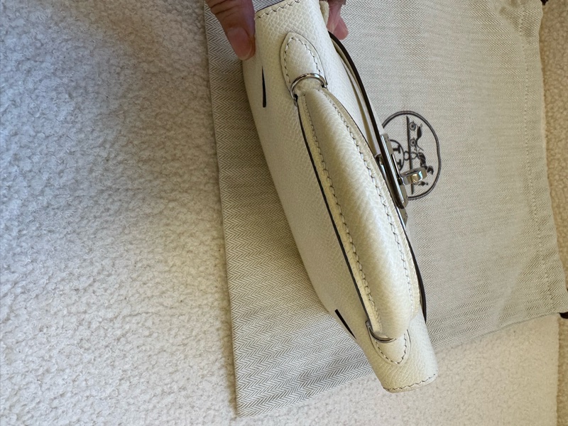 愛馬仕 hermes minikelly二代奶昔白銀扣!Epsom皮,銀扣-1