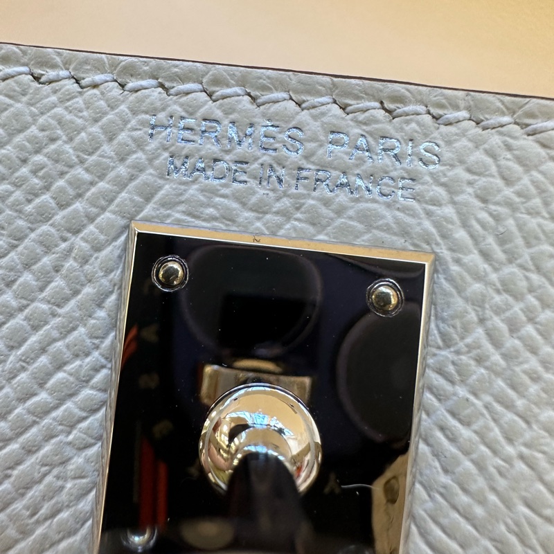 愛馬仕 hermes minikelly二代奶昔白銀扣!Epsom皮,銀扣-5