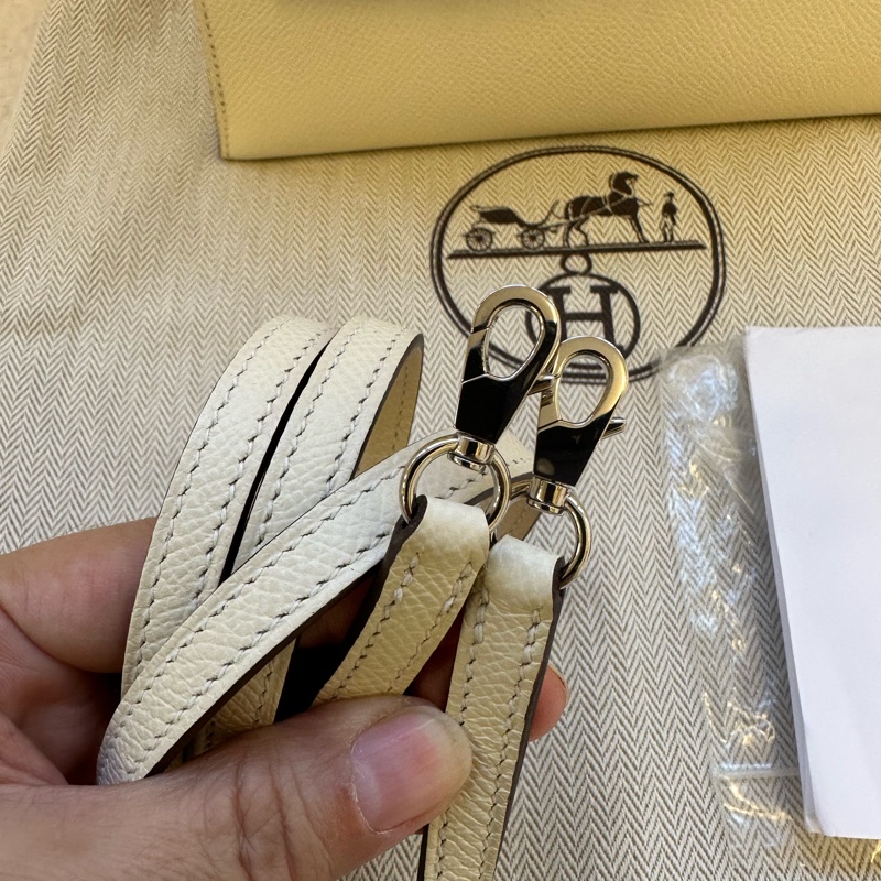愛馬仕 hermes minikelly二代奶昔白銀扣!Epsom皮,銀扣-9