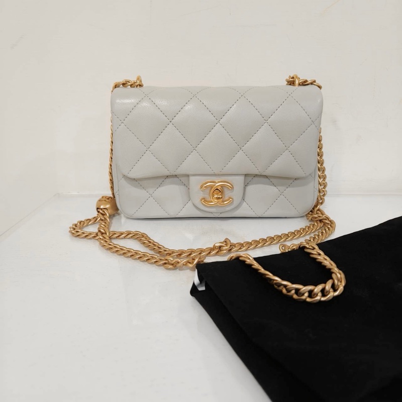 Chanel 灰色 愛心調節釦 25c新品 CF20-2
