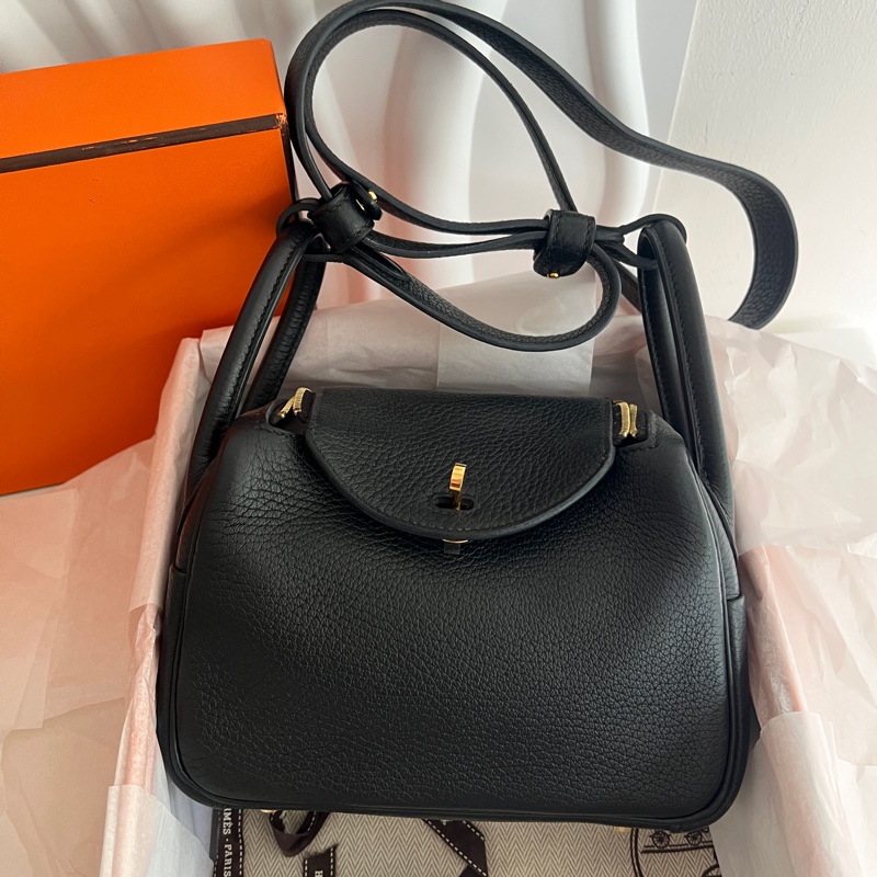 Hermes mini Lindy TC皮 一代 黑金-0