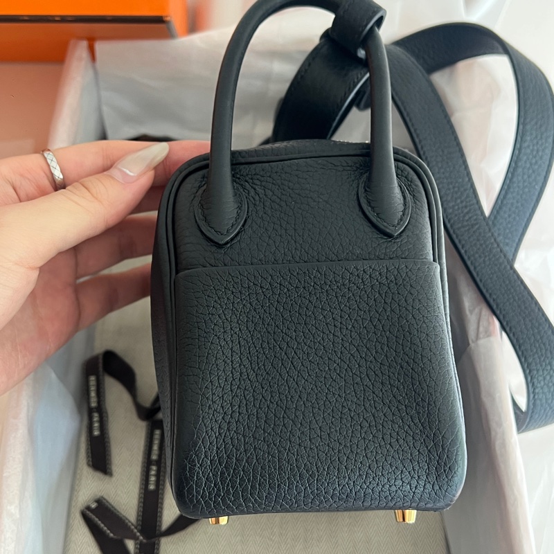 Hermes mini Lindy TC皮 一代 黑金-3