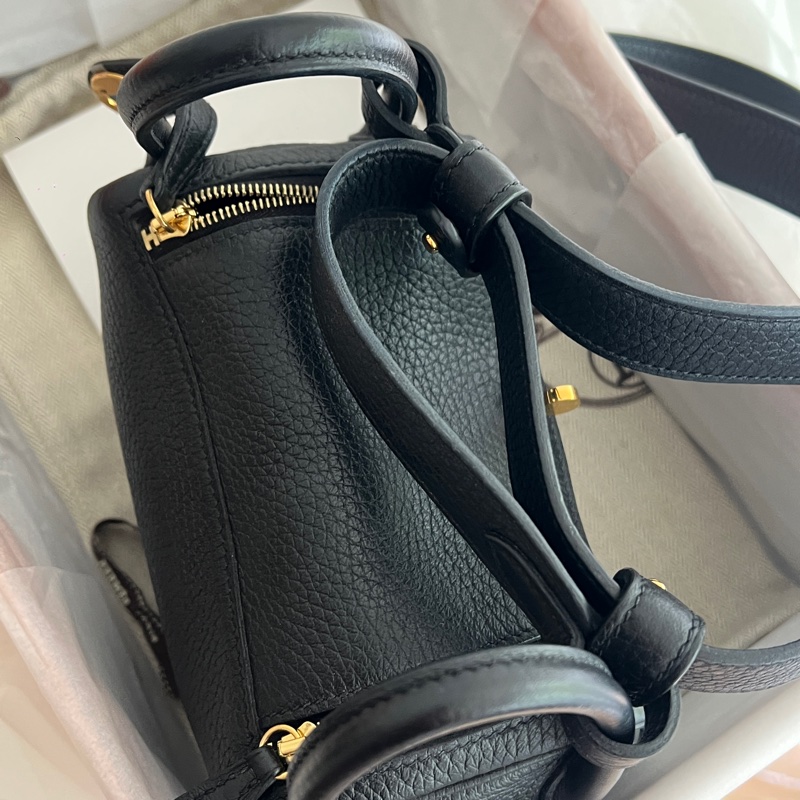 Hermes mini Lindy TC皮 一代 黑金-11