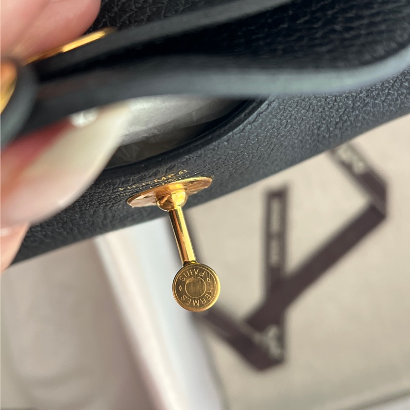 Hermes mini Lindy TC皮 一代 黑金-17