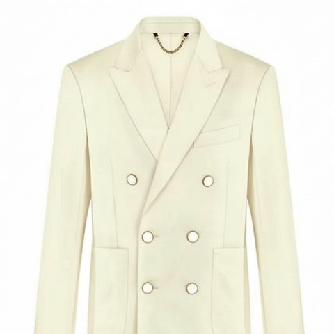 Louis Vuitton ecru double breasted blazer jacket 46 西裝外套