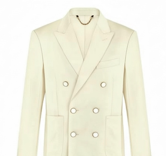 Louis Vuitton ecru double breasted blazer jacket 46 西裝外套-0
