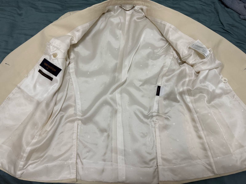 Louis Vuitton ecru double breasted blazer jacket 46 西裝外套-6
