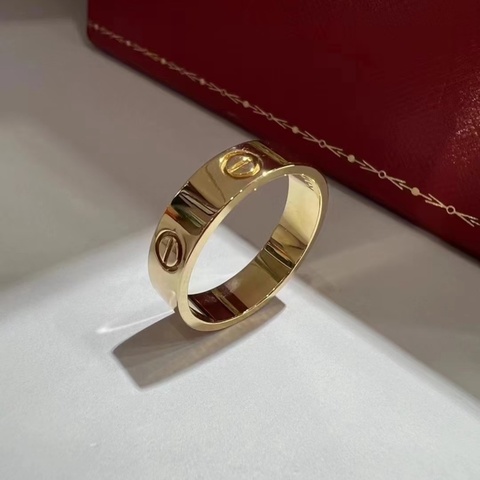 Cartier LOVE 系列 18K黃金窄版戒指 💍 50號 23年台北購證