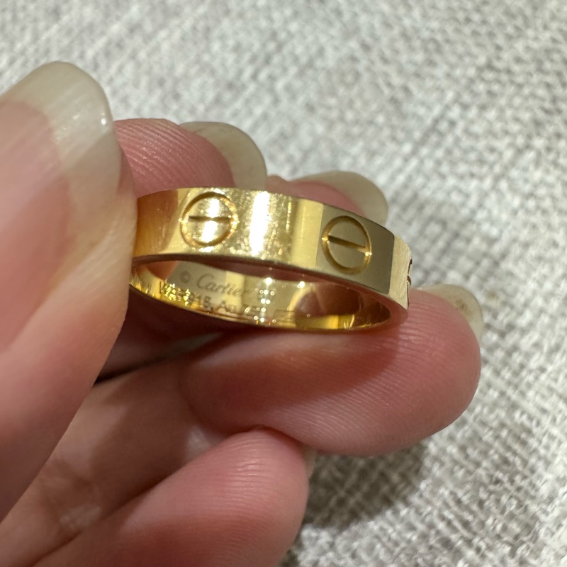 Cartier LOVE 系列 18K黃金窄版戒指 💍 50號 23年台北購證-1