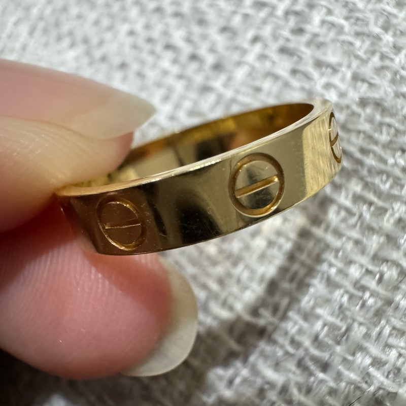 Cartier LOVE 系列 18K黃金窄版戒指 💍 50號 23年台北購證-3