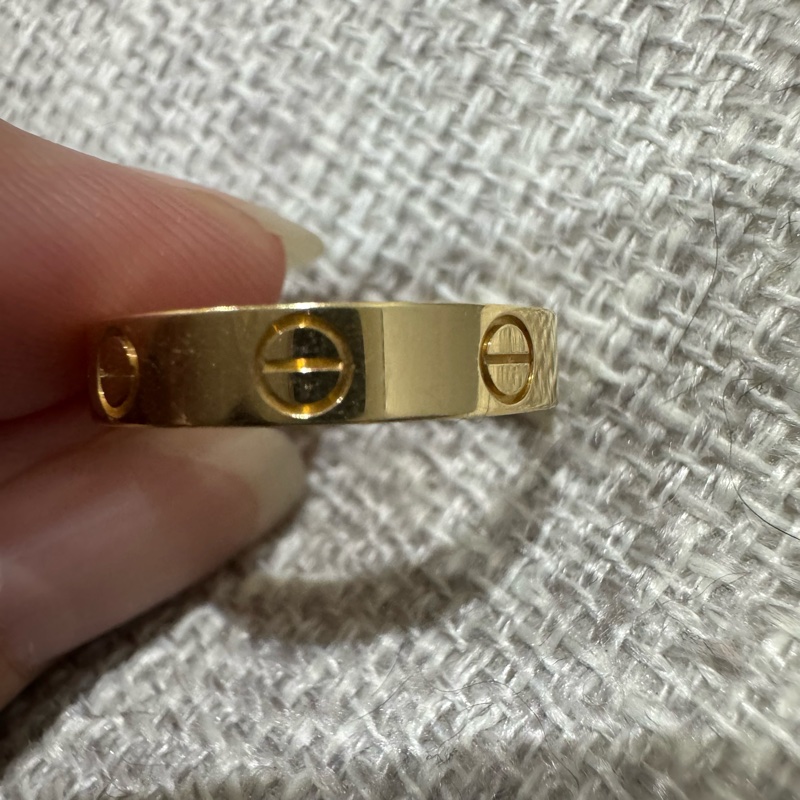 Cartier LOVE 系列 18K黃金窄版戒指 💍 50號 23年台北購證-4