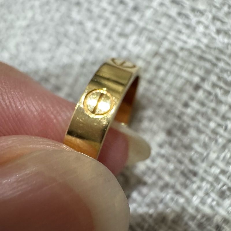 Cartier LOVE 系列 18K黃金窄版戒指 💍 50號 23年台北購證-6