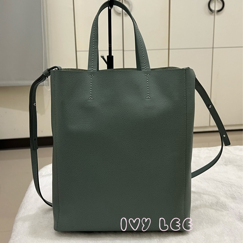 Celine 2-Way Vertical Cabas 托特包 斜背包 直立式 手提 綠色 正品 二手精品-1