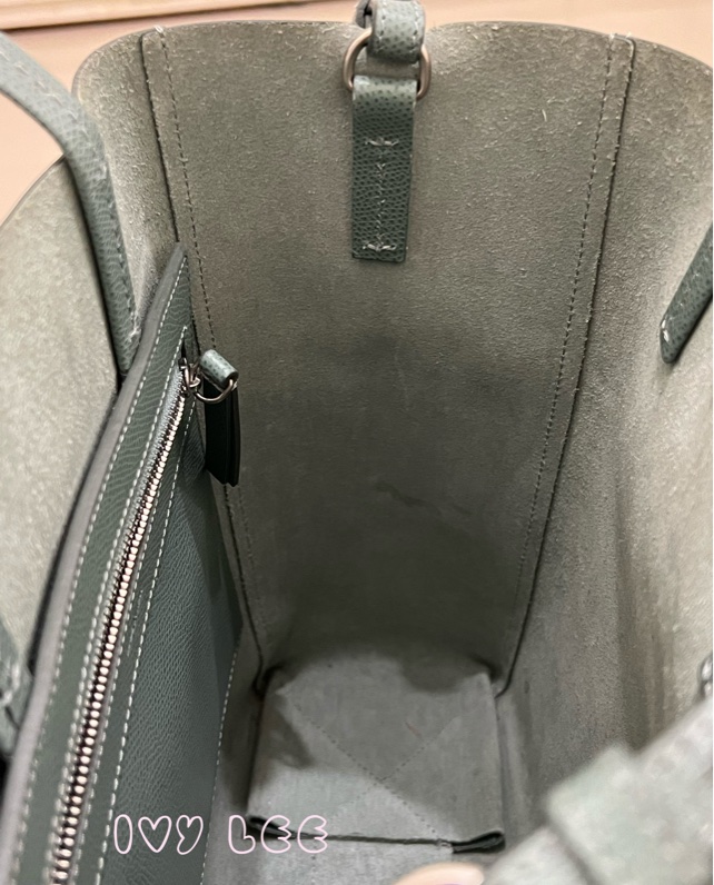 Celine 2-Way Vertical Cabas 托特包 斜背包 直立式 手提 綠色 正品 二手精品-6