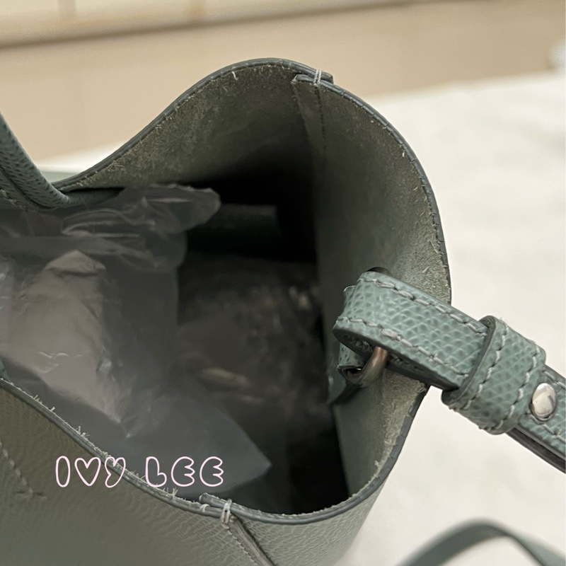 Celine 2-Way Vertical Cabas 托特包 斜背包 直立式 手提 綠色 正品 二手精品-11