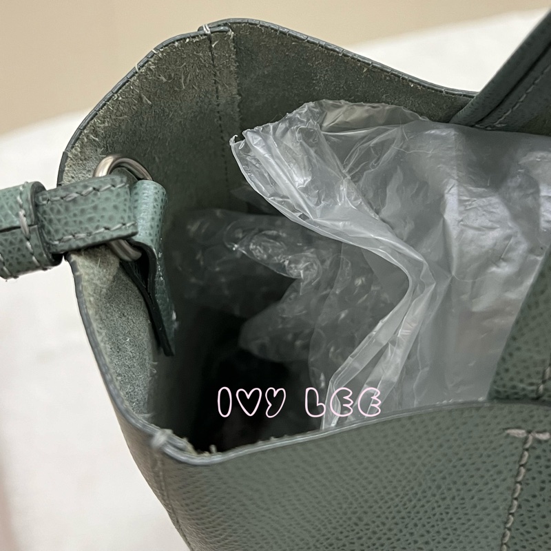 Celine 2-Way Vertical Cabas 托特包 斜背包 直立式 手提 綠色 正品 二手精品-12