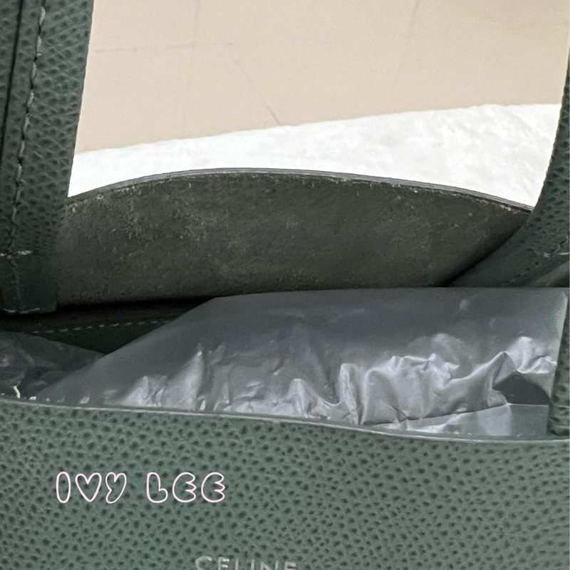 Celine 2-Way Vertical Cabas 托特包 斜背包 直立式 手提 綠色 正品 二手精品-13